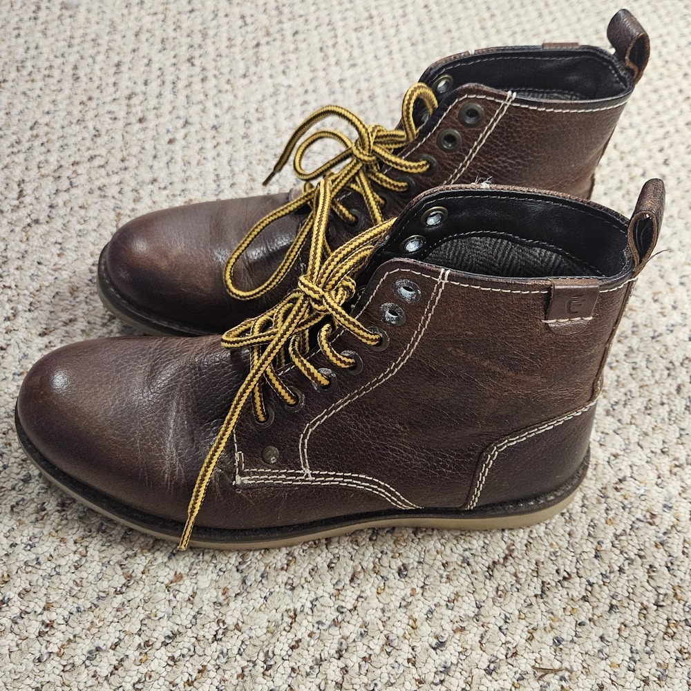 Crevo Memory Foam Ranger Leather Boots Caramel Brown Mens Size 8